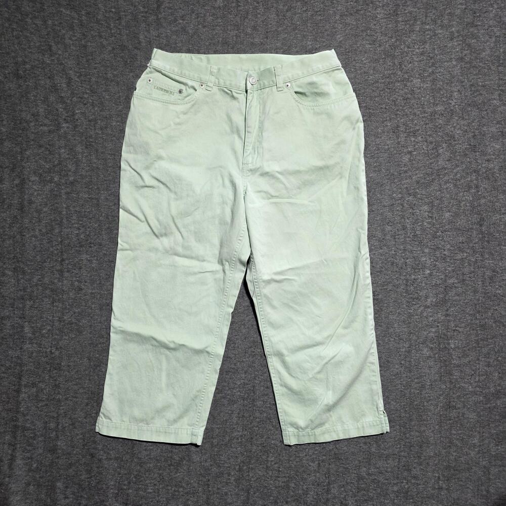 Lauren Jeans Co Capri Jeans Womens 36 Green Mid Rise Cropped Relaxed Fit Denim